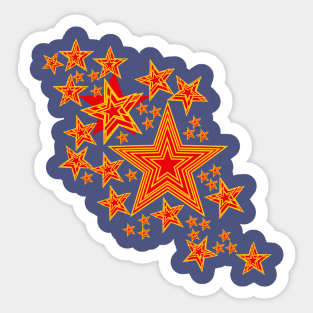 Red & orange stars Sticker